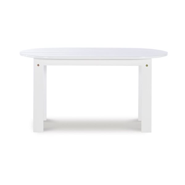 Table basse ovale d'extérieur en bois Anselmo par Linon Home Decor 18,1 l. x 35,2 L. x 18,1 po h., blanc