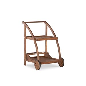 Chariot de service Lloyd par Linon Home Decor en bois fini teck brun clair, 24,4 L. x 21 p. x 31,5 po h.