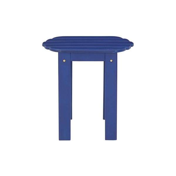 Table d'appoint carrée d'extérieur en bois Anselmo par Linon Home Decor 18,1 l. x 18,1 po h., bleu