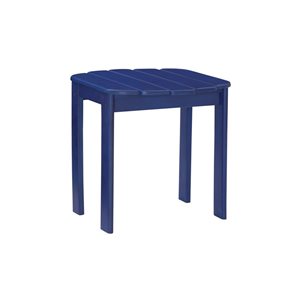 Table d'appoint carrée d'extérieur en bois Anselmo par Linon Home Decor 18,1 l. x 18,1 po h., bleu