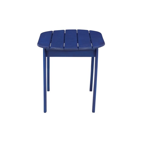 Table basse ovale d'extérieur en bois Anselmo par Linon Home Decor 18,1 l. x 35,2 L. x 18,1 po h., bleu