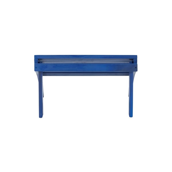 Tabouret de pieds extérieur Anselmo par Linon Home Decor 21,6 l. x 13,7 po h. bois teinté bleu