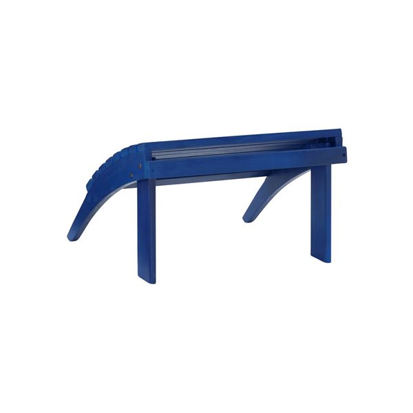 Tabouret de pieds extérieur Anselmo par Linon Home Decor 21,6 l. x 13,7 po h. bois teinté bleu