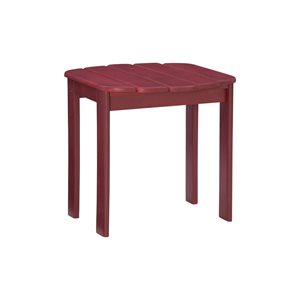 Table d'appoint carrée d'extérieur en bois Anselmo par Linon Home Decor 18,1 l. x 18,1 po h., rouge