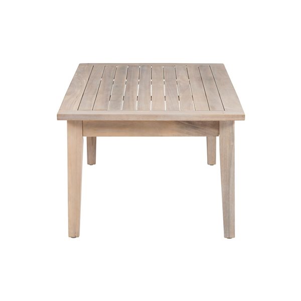 Table basse rectangulaire d'extérieur en bois Socha par Linon Home Decor  24 l. x 46 L. x 17 po h., naturel