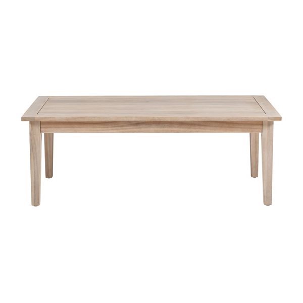 Table basse rectangulaire d'extérieur en bois Socha par Linon Home Decor  24 l. x 46 L. x 17 po h., naturel