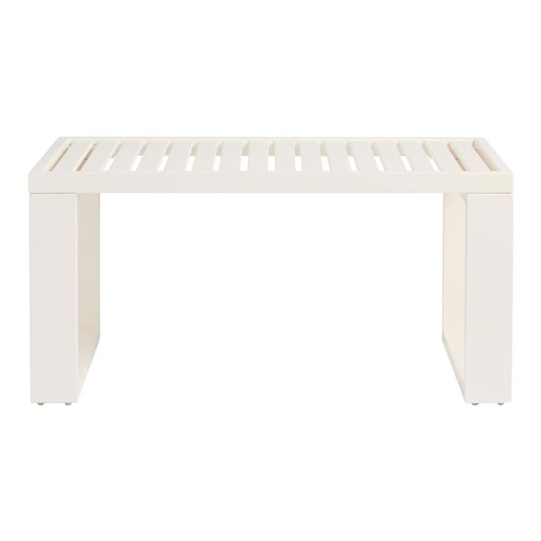 Linon Home Decor Coyle White Wooden Rectangle Outdoor Coffee Table - 20 W x 36 L x 18-in H