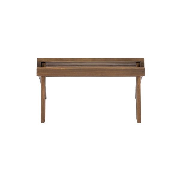 Tabouret de pieds extérieur Anselmo par Linon Home Decor 21,6 l. x 13,7 po h. bois teinté brun