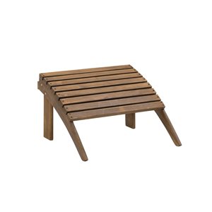 Linon Home Decor Anselmo 21.6 W x 13.7-in H Brown Stained Wooden Outdoor Footstool