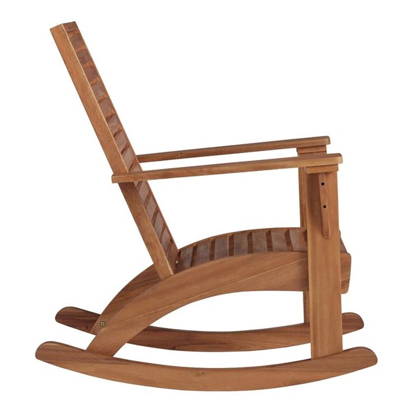 Chaise berçante d'extérieur en bois Coyle par Linon Home Decor, naturel