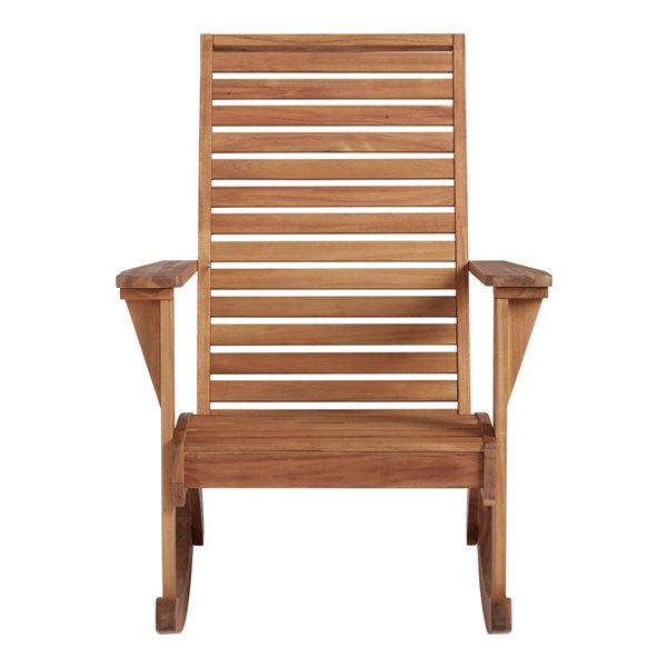 Chaise berçante d'extérieur en bois Coyle par Linon Home Decor, naturel