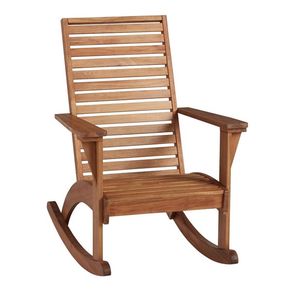 Linon Home Decor Coyle Natural Wooden Outdoor Rocking Chair