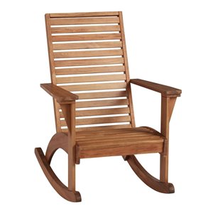 Linon Home Decor Coyle Natural Wooden Outdoor Rocking Chair