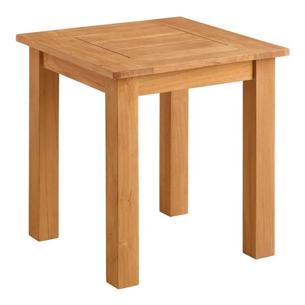 Table d'appoint carrée d'extérieur en teck Sarandon par Linon Home Decor 18,11 l. x 22 po h., naturel