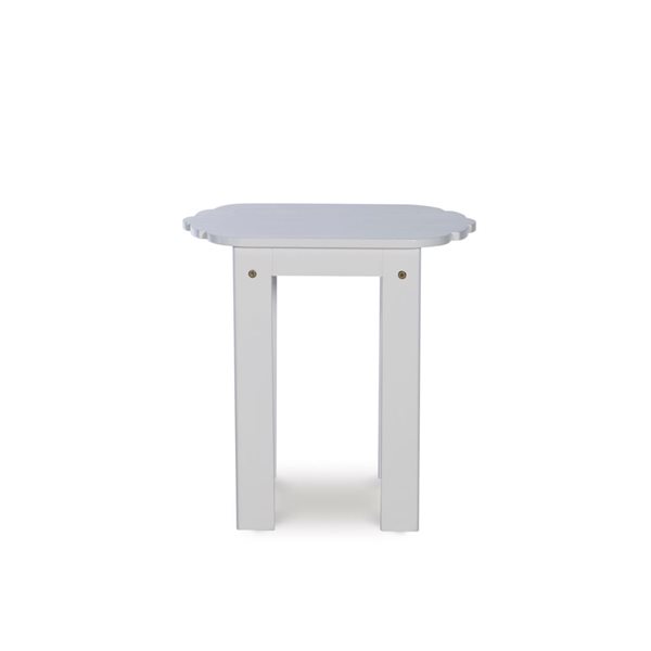 Table d'appoint carrée d'extérieur en bois Anselmo par Linon Home Decor 18,1 l. x 18,1 po h., blanc