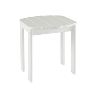 Table d'appoint carrée d'extérieur en bois Anselmo par Linon Home Decor 18,1 l. x 18,1 po h., blanc