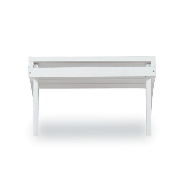 Tabouret de pieds extérieur Anselmo par Linon Home Decor 21,6 l. x 13,7 po h. bois teinté blanc