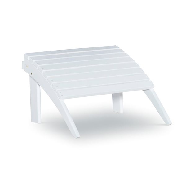 Linon Home Decor Anselmo 21.6 W x 13.7-in H White Stained Wooden Outdoor Footstool