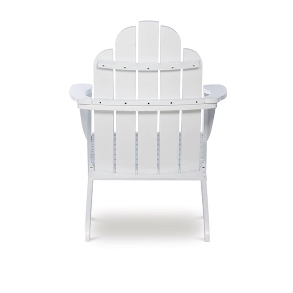 Chaise d'extérieur en bois style Adirondack Anselmo par Linon Home Decor, blanc