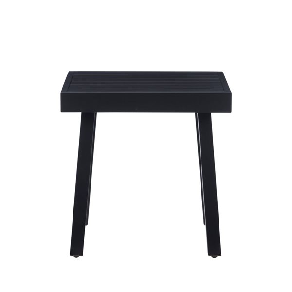 Linon Home Decor Arkona Black Aluminum Outdoor End Table - 17.25 W x 19.25 L x 20.25-in H