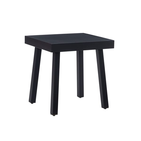 Table d'appoint d'extérieur Arkona par Linon Home Decor en aluminium 17,25 l. x 19,25 L. x 20,25 po h., noir