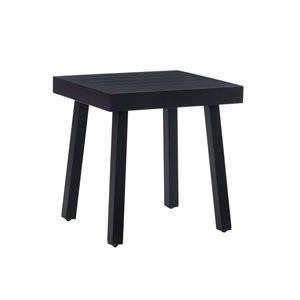 Table d'appoint d'extérieur Arkona par Linon Home Decor en aluminium 17,25 l. x 19,25 L. x 20,25 po h., noir