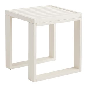 Linon Home Decor Coyle White Wooden Square Outdoor Coffee Table - 20 W x 22-in H