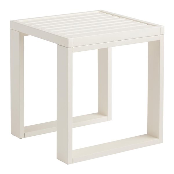 Table d'appoint carrée d'extérieur en bois Coyle par Linon Home Decor en bois 20 l. x 22 po h., blanc