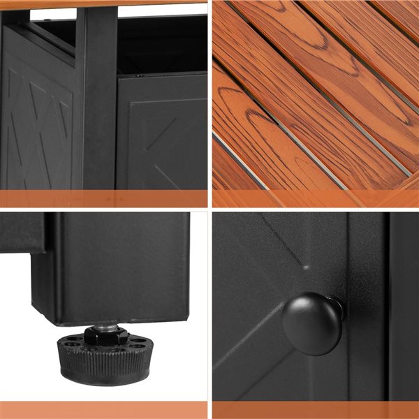 Costway 28-in Patio Square Fire Pit Table 40,000 BTU Propane Gas Table with Lid & Lava Rocks