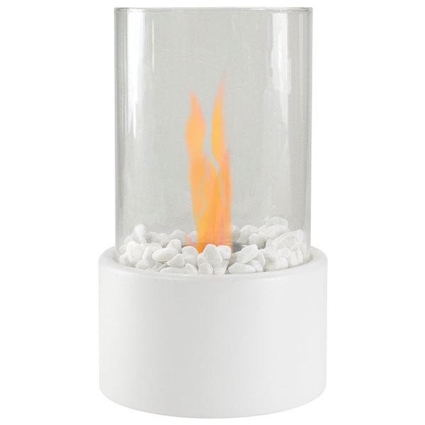 Northlight 10.5-in 1167-BTU Bio Ethanol Round Portable Tabletop Fireplace with White Base