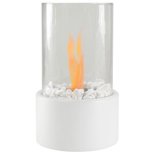 Northlight 10.5-in 1167-BTU Bio Ethanol Round Portable Tabletop Fireplace with White Base