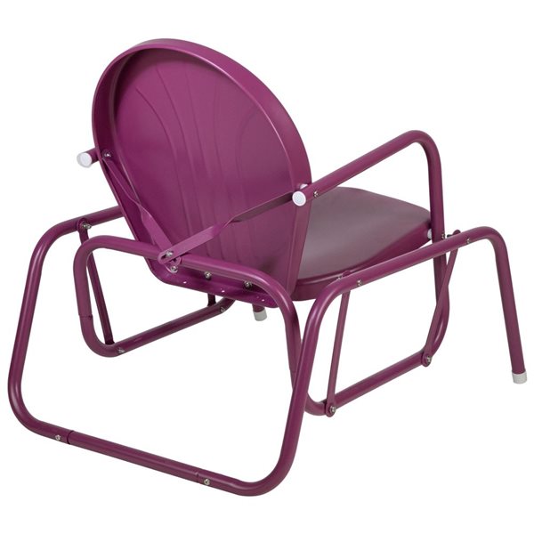 Northlight Outdoor Retro Metal Tulip Glider Patio Chair Purple