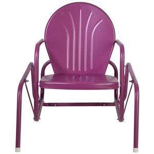 Northlight Outdoor Retro Metal Tulip Glider Patio Chair Purple