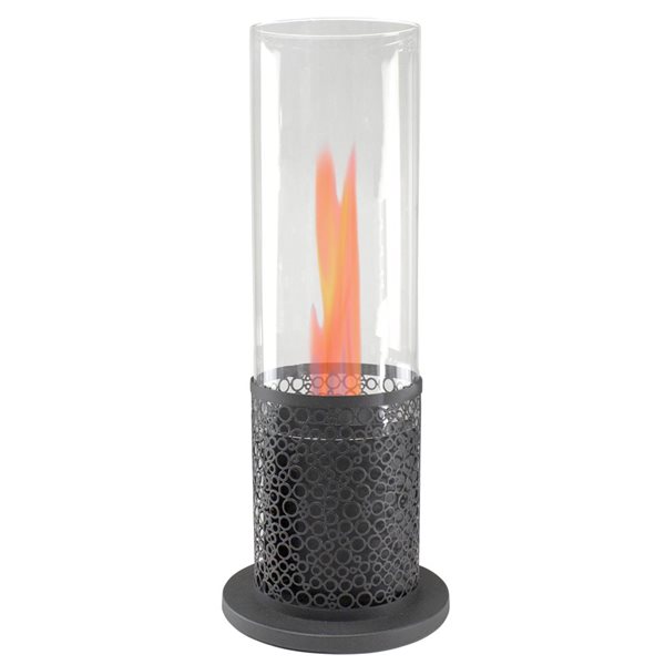 Northlight 19.75-in Bio Ethanol Round Portable Tabletop Fireplace with Black Decorative Base