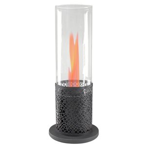 Northlight 19.75-in Bio Ethanol Round Portable Tabletop Fireplace with Black Decorative Base