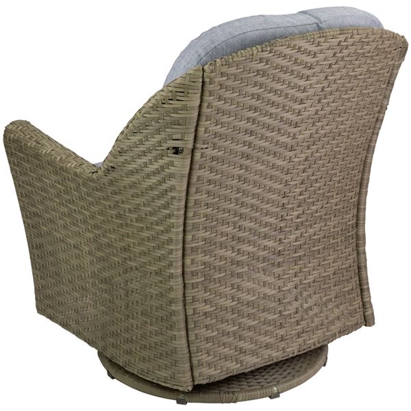 Northlight 34-in Gray Resin Wicker Deep Seated Glider Chair with Gray Cushions