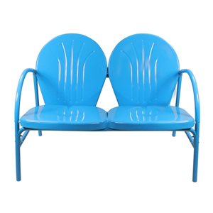 Northlight 47-in Outdoor Retro Tulip Loveseat, Sky Blue