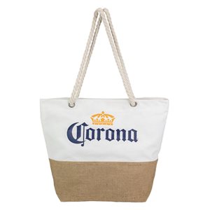Northlight 19.25-in Corona Canvas and Burlap Beach Tote Bag with Rope Handles