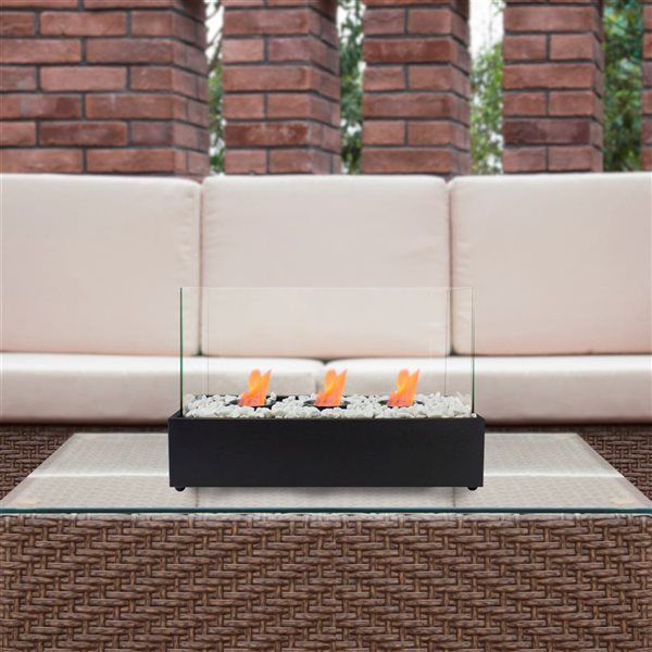 Northlight 17.75-in Bio Ethanol Ventless Portable Tabletop Triple Fireplace with Flame Guard