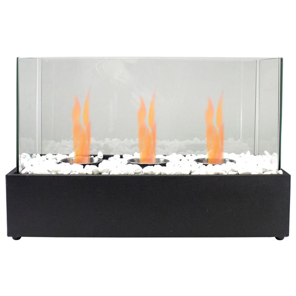 Northlight 17.75-in Bio Ethanol Ventless Portable Tabletop Triple Fireplace with Flame Guard