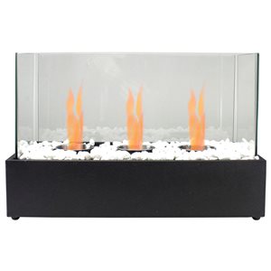 Northlight 17.75-in Bio Ethanol Ventless Portable Tabletop Triple Fireplace with Flame Guard