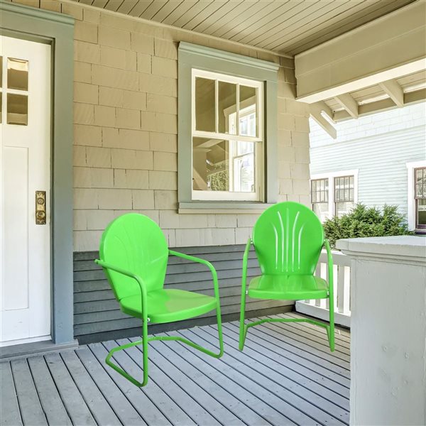 Northlight 34-in Outdoor Retro Tulip Armchair Lime Green