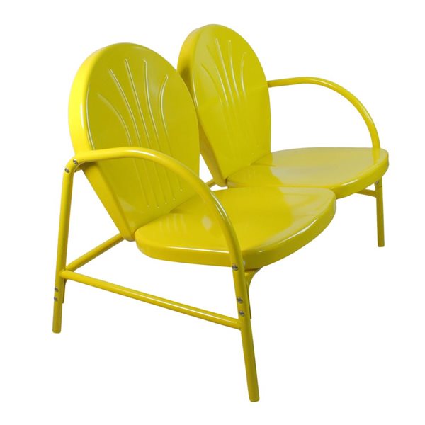 Northlight 47-in Outdoor Retro Tulip Loveseat, Yellow