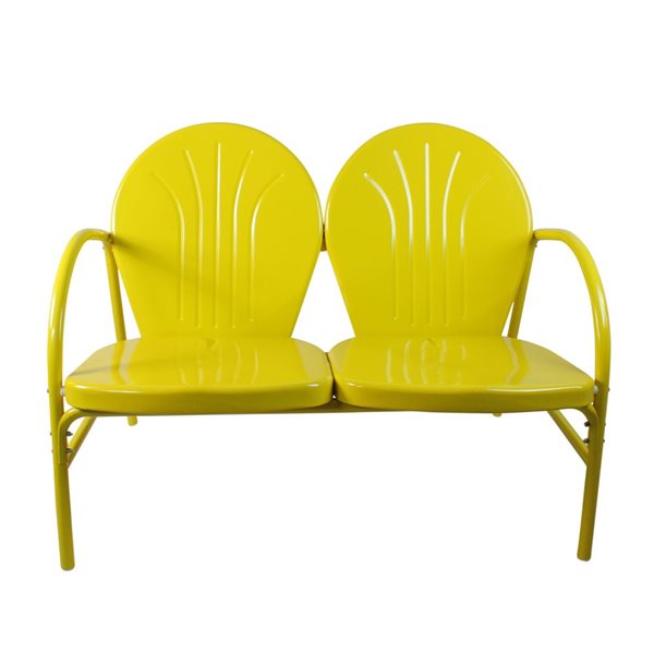 Northlight 47-in Outdoor Retro Tulip Loveseat, Yellow