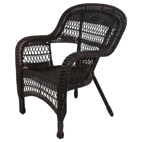 Northlight 4-Piece Black/Brown Resin Wicker Outdoor Patio Conversation Set