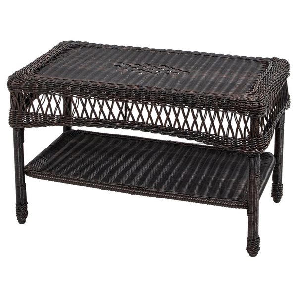 Northlight 4-Piece Black/Brown Resin Wicker Outdoor Patio Conversation Set