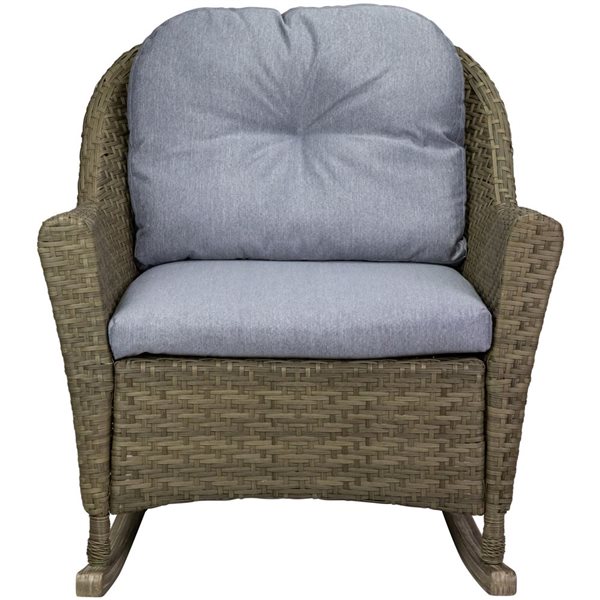 Northlight 34 Deep Seated Rocker Chair with Gray Cushions