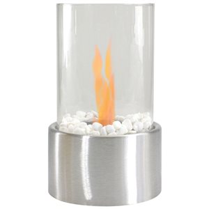 Northlight 10.5-in 1167-BTU Bio Ethanol Round Portable Tabletop Fireplace with Silver Base