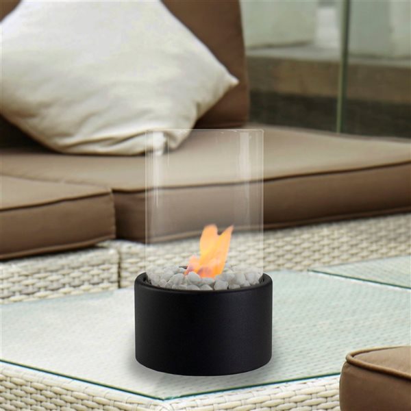 Northlight 10.5-in 1167-BTU Bio Ethanol Round Portable Tabletop Fireplace with Black Base