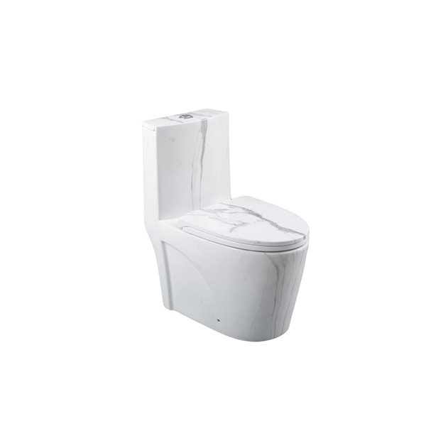 GEF Catania Marbled Elongated One Piece Standard Height Toilet